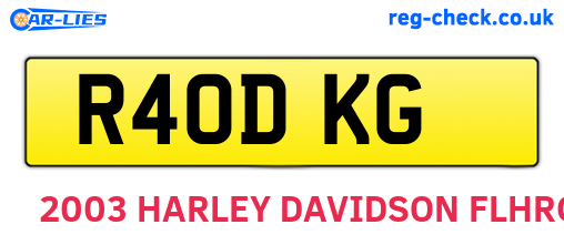 R40DKG are the vehicle registration plates.