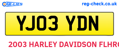 YJ03YDN are the vehicle registration plates.