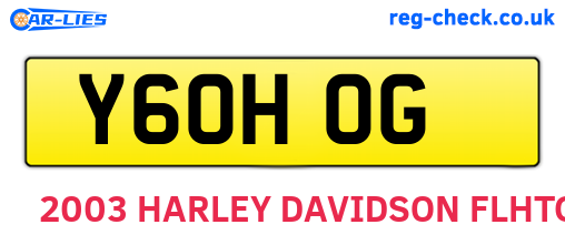 Y60HOG are the vehicle registration plates.