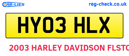 HY03HLX are the vehicle registration plates.