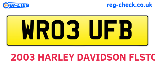 WR03UFB are the vehicle registration plates.