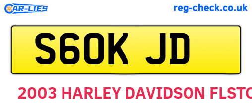 S60KJD are the vehicle registration plates.