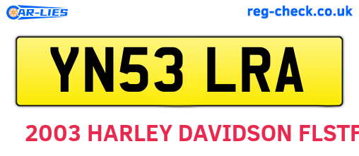 YN53LRA are the vehicle registration plates.