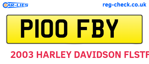 P100FBY are the vehicle registration plates.