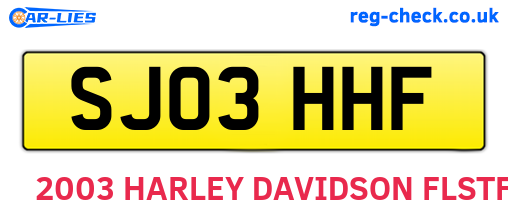 SJ03HHF are the vehicle registration plates.