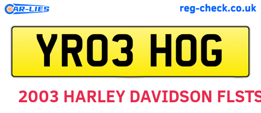 YR03HOG are the vehicle registration plates.
