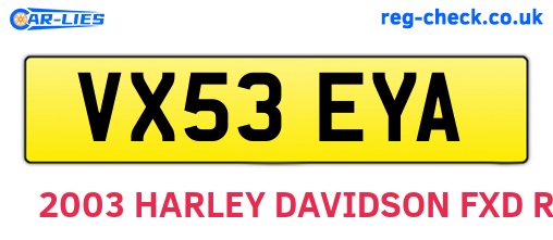 VX53EYA are the vehicle registration plates.