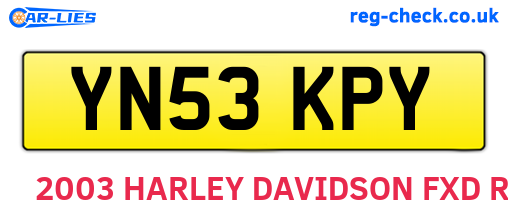 YN53KPY are the vehicle registration plates.