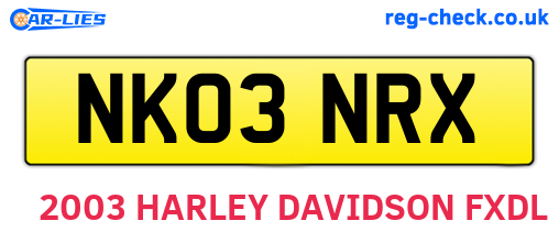 NK03NRX are the vehicle registration plates.