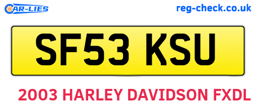 SF53KSU are the vehicle registration plates.