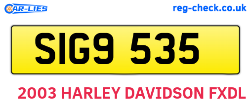 SIG9535 are the vehicle registration plates.