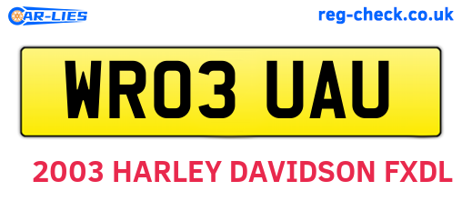 WR03UAU are the vehicle registration plates.