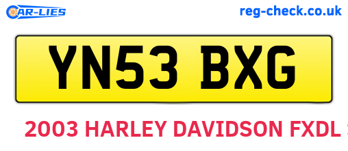 YN53BXG are the vehicle registration plates.