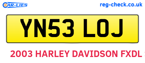YN53LOJ are the vehicle registration plates.