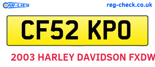CF52KPO are the vehicle registration plates.