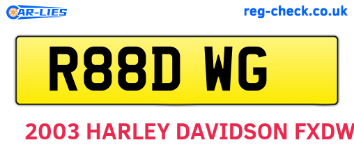 R88DWG are the vehicle registration plates.
