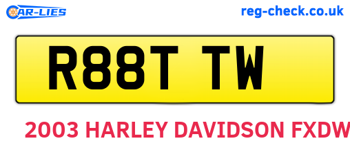 R88TTW are the vehicle registration plates.