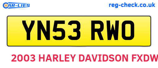 YN53RWO are the vehicle registration plates.