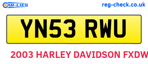 YN53RWU are the vehicle registration plates.