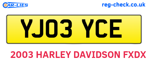 YJ03YCE are the vehicle registration plates.