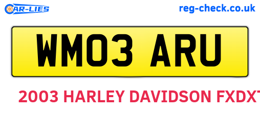 WM03ARU are the vehicle registration plates.