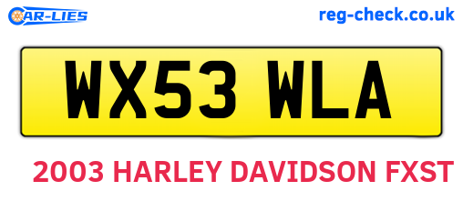 WX53WLA are the vehicle registration plates.