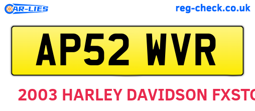 AP52WVR are the vehicle registration plates.