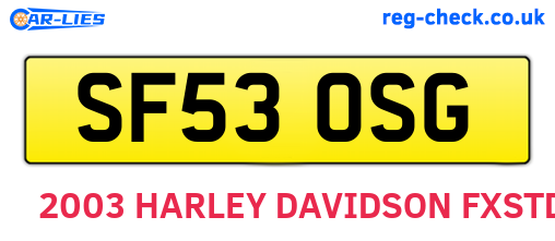 SF53OSG are the vehicle registration plates.