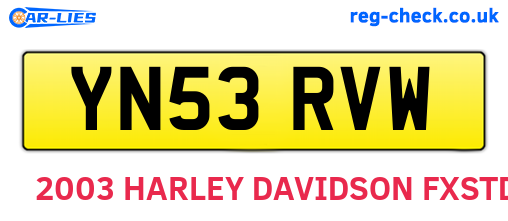 YN53RVW are the vehicle registration plates.