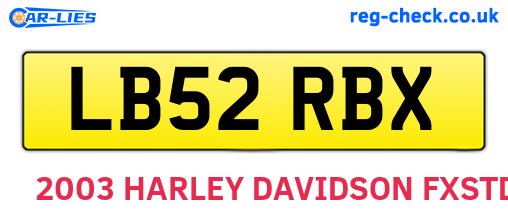 LB52RBX are the vehicle registration plates.