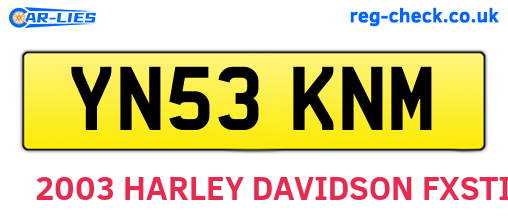 YN53KNM are the vehicle registration plates.