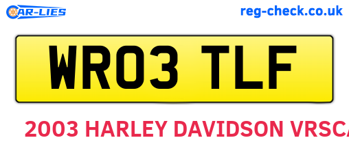 WR03TLF are the vehicle registration plates.