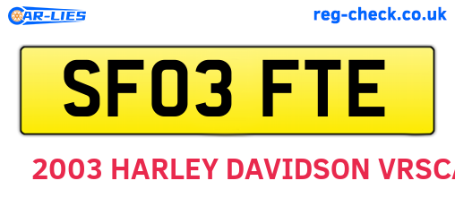 SF03FTE are the vehicle registration plates.