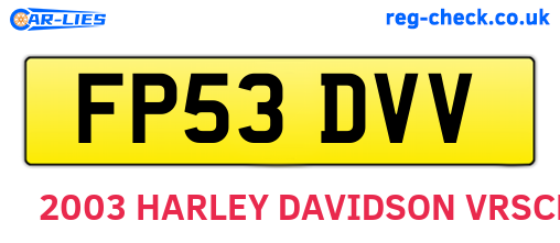 FP53DVV are the vehicle registration plates.