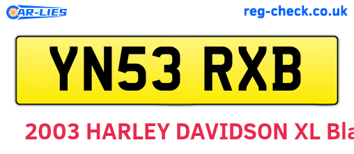 YN53RXB are the vehicle registration plates.