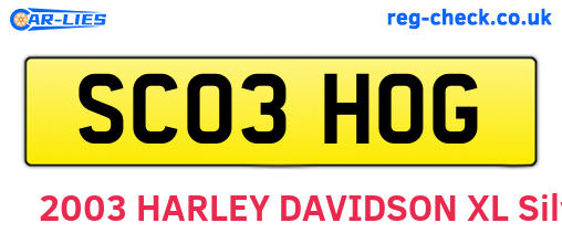 SC03HOG are the vehicle registration plates.