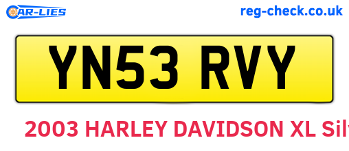 YN53RVY are the vehicle registration plates.
