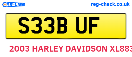 S33BUF are the vehicle registration plates.
