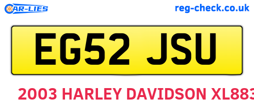 EG52JSU are the vehicle registration plates.