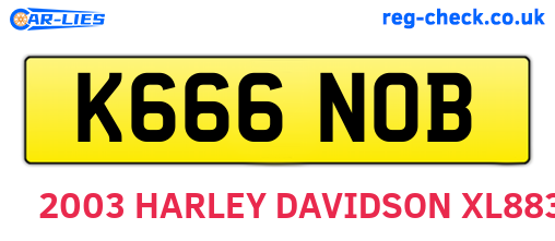 K666NOB are the vehicle registration plates.