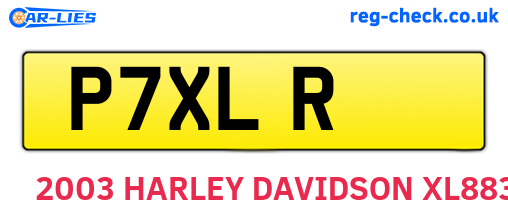 P7XLR are the vehicle registration plates.