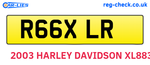 R66XLR are the vehicle registration plates.