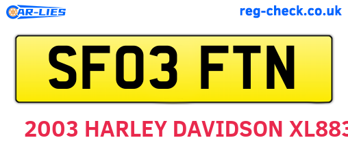 SF03FTN are the vehicle registration plates.