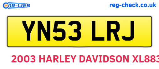 YN53LRJ are the vehicle registration plates.