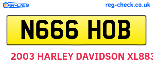 N666HOB are the vehicle registration plates.
