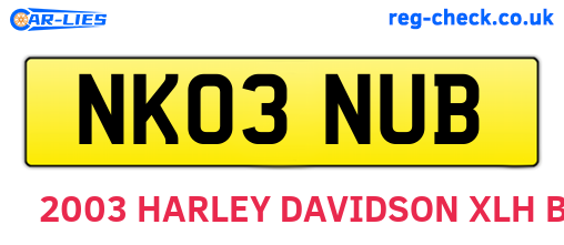 NK03NUB are the vehicle registration plates.