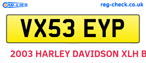 VX53EYP are the vehicle registration plates.