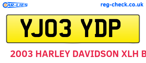YJ03YDP are the vehicle registration plates.