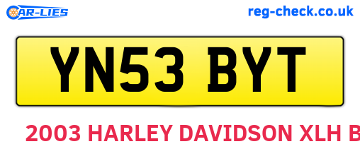 YN53BYT are the vehicle registration plates.