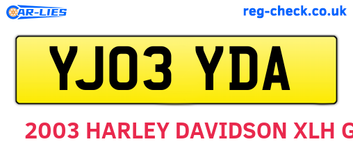YJ03YDA are the vehicle registration plates.